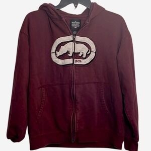 Ecko Unlimited boys burgundy hooded jacket. Size Large.